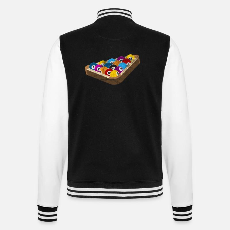 Billardkugeln Geschenk Billiardkugeln Billard - College-Sweatjacke - Schwarz/Weiß