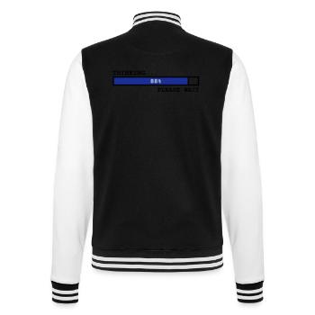 Thinking... 88 Prozent Please Wait - College-Sweatjacke - Schwarz/Weiß - Hinten - Marisol (170cm)