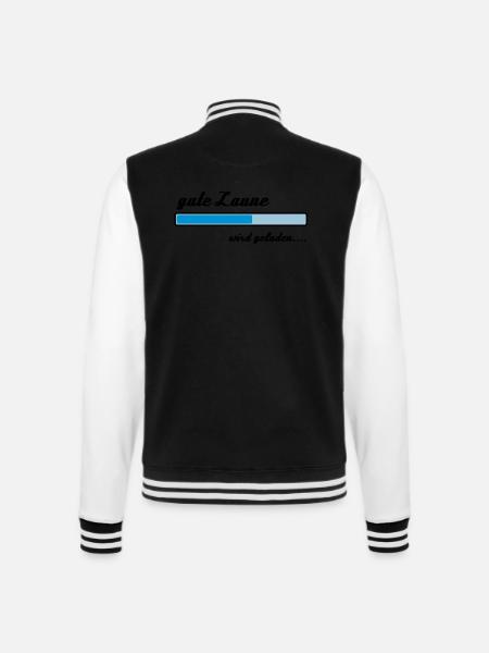 Gute Laune wird geladen... - College-Sweatjacke - Schwarz/Weiß