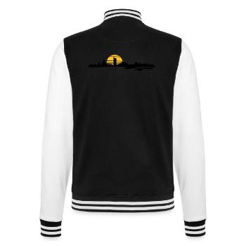 Skyline - Sachsen Bundesland - College-Sweatjacke - Schwarz/Weiß - Hinten - Marisol (170cm)