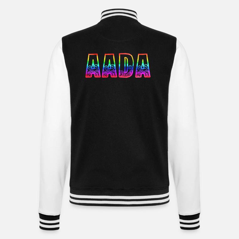 aada rs rainbow - College Sweat Jacket - black/white