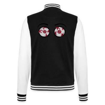 2 yeux effrayants et fous - Veste Teddy - noir/blanc - Dos - Marisol (170cm)