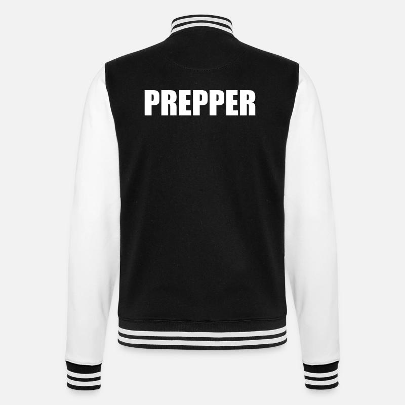 Prepper - College-Sweatjacke - Schwarz/Weiß