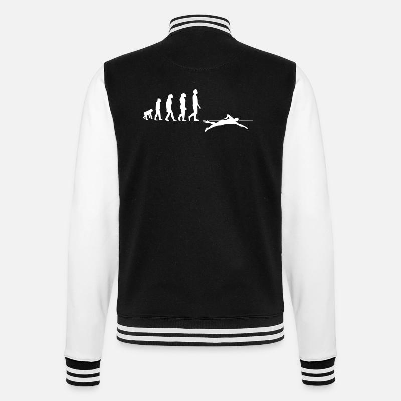 Evolution des Schwimmens - College-Sweatjacke - Schwarz/Weiß