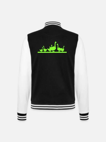 Gans Gänse Familie - College-Sweatjacke - Schwarz/Weiß