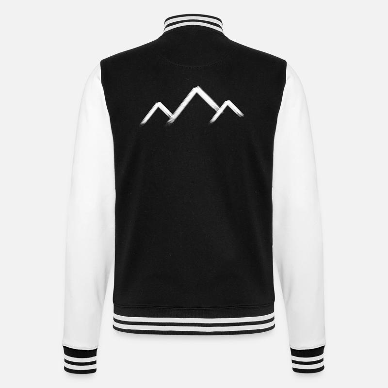 Mountains Mountain Sketch Gift - College Sweat Jacket - black/white