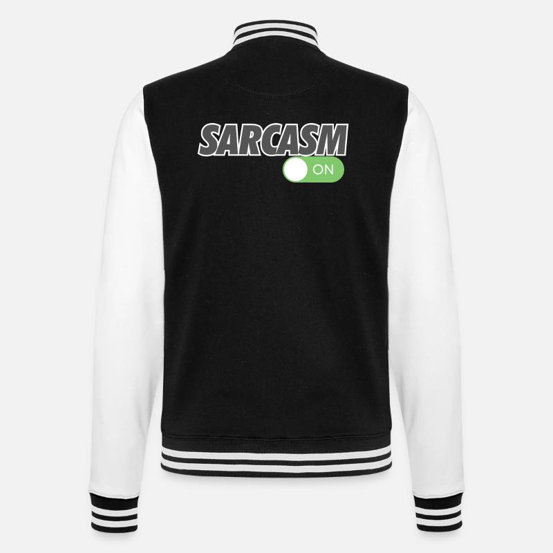 SARCASM ON - College Sweat Jacket - black/white