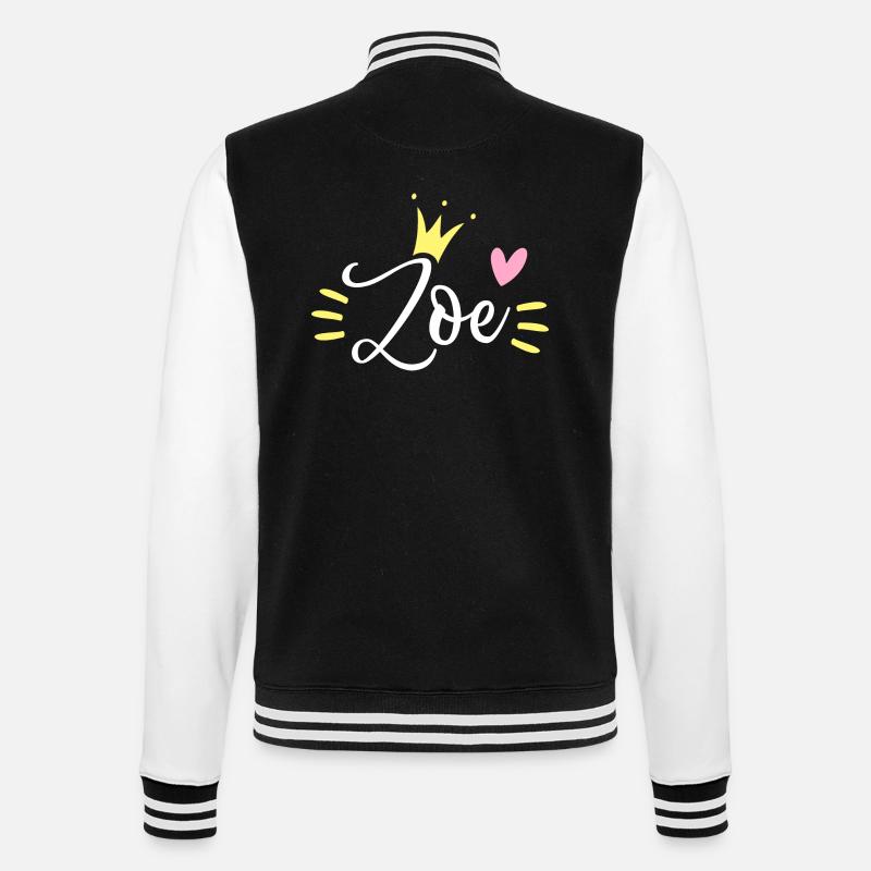 Zoe Name Crown - College Sweat Jacket - black/white
