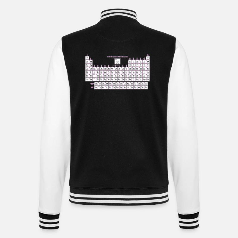 Periodensystem der Elemente - College-Sweatjacke - Schwarz/Weiß