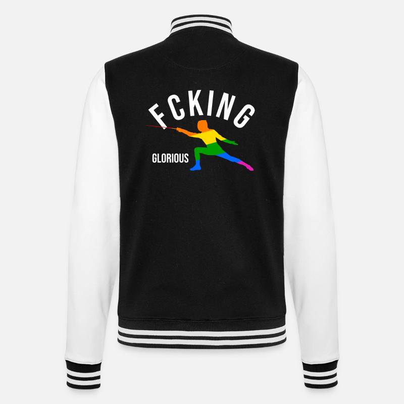 Fcking Glorious Fencer - College Sweat Jacket - black/white