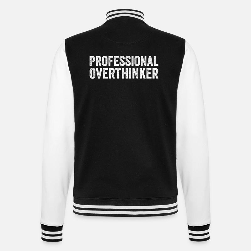 Professional overthinker - Veste Teddy - noir/blanc