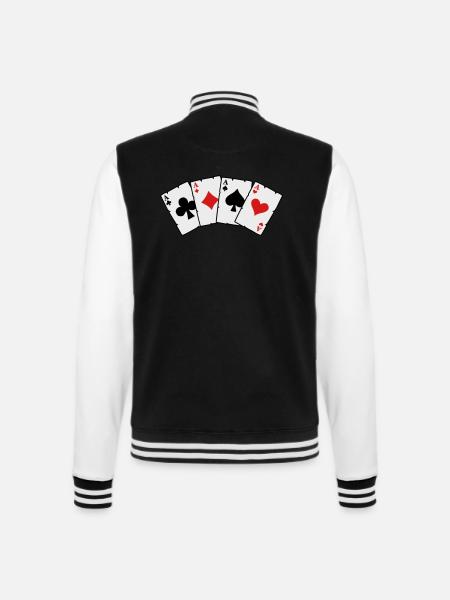 cards_3c2 - College Sweat Jacket - black/white