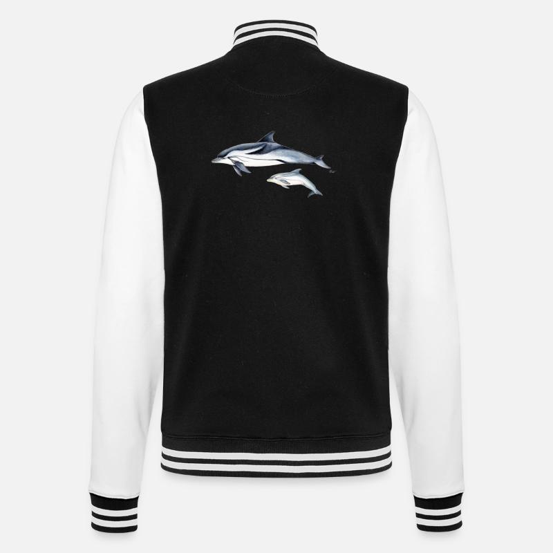 Striped dolphin - Striped dolphin - dauphin - College Sweat Jacket - black/white