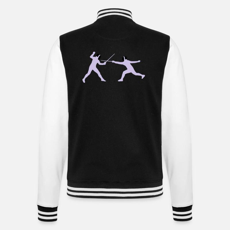 fechter_2c - College Sweat Jacket - black/white