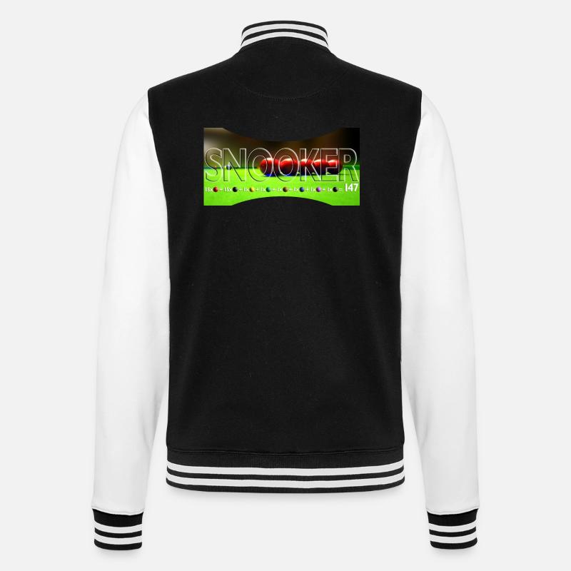 SNOOKER - maximum break - College-Sweatjacke - Schwarz/Weiß