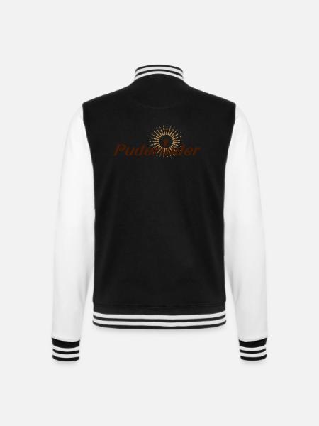 Puderluder (2-farbig) / Styling / Friseur / - College-Sweatjacke - Schwarz/Weiß