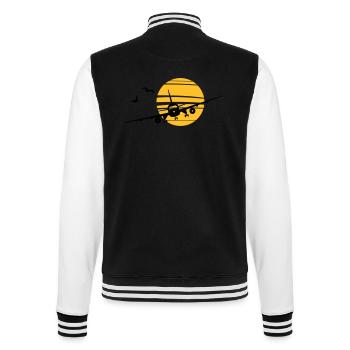 Flugzeug - Sonne - College-Sweatjacke - Schwarz/Weiß - Hinten - Marisol (170cm)