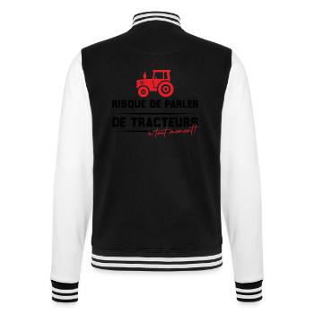 Risque de parler de tracteurs à tout moment - Veste Teddy - noir/blanc - Dos - Marisol (170cm)