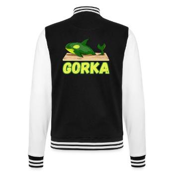 Gorka Orca Gurke Orka Wal Wortspiel - College-Sweatjacke - Schwarz/Weiß - Hinten - Marisol (170cm)