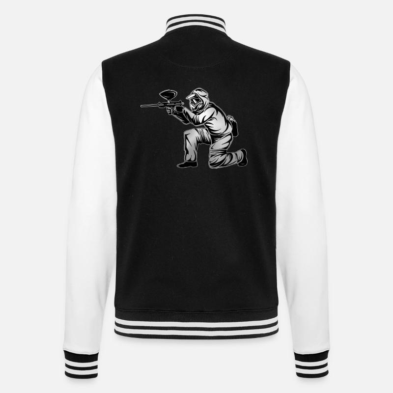 Paintball - College-Sweatjacke - Schwarz/Weiß