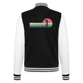 Golf Golfer Vintage Sport - College-Sweatjacke - Schwarz/Weiß - Hinten - Marisol (170cm)