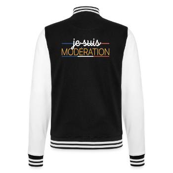 Je bois avec modération - Je suis modération - Veste Teddy - noir/blanc - Dos - Marisol (170cm)