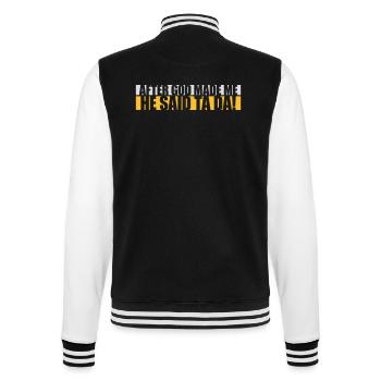 after god made me - College Sweat Jacket - black/white - Back - Marisol (170cm)