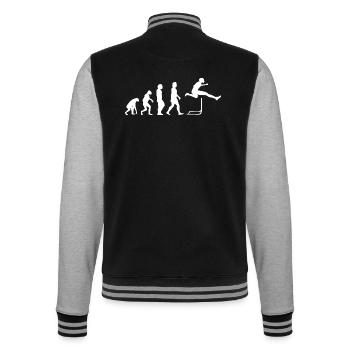 Hürdenlauf Leichtathletik Geschenk Hürdenläufer - College-Sweatjacke - Schwarz/Grau meliert - Hinten - Marisol (170cm)