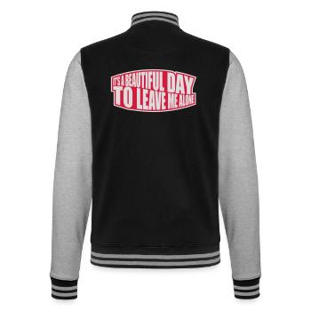 leave me alone day - College-Sweatjacke - Schwarz/Grau meliert - Hinten - Marisol (170cm)