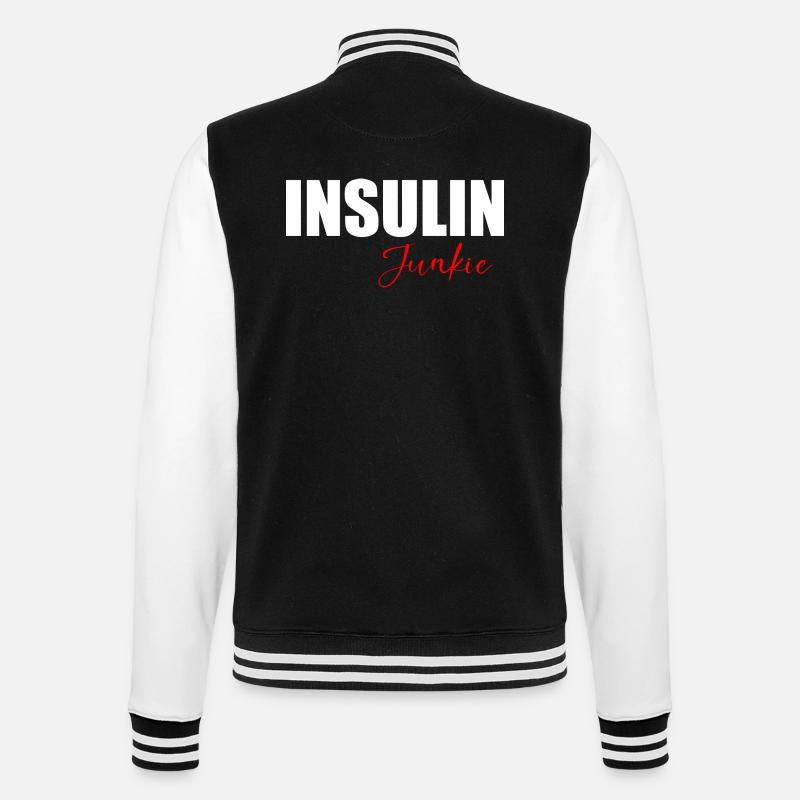 Citation amusante d’accro à l’insuline - Veste Teddy - noir/blanc