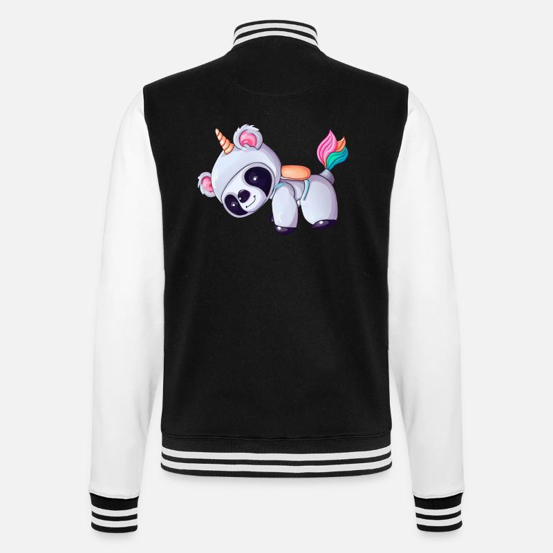 Astronaut Einhorn Koala - College-Sweatjacke - Schwarz/Weiß