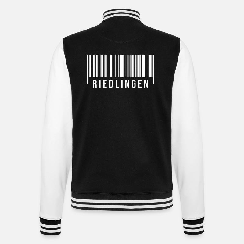 Schwaben Strichcode Riedlingen - College-Sweatjacke - Schwarz/Weiß