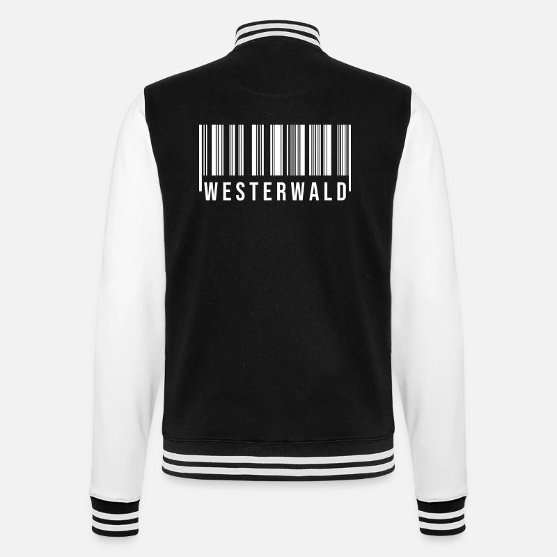 Westerwald Strichcode - College-Sweatjacke - Schwarz/Weiß