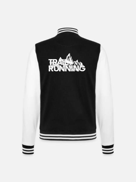 Trail Run Ultra Running Berg Trekking Laufen - College-Sweatjacke - Schwarz/Weiß