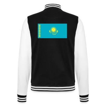 Kazakhstan Flag / Drapeau Kazakhstan - College Sweat Jacket - black/white - Back - Marisol (170cm)