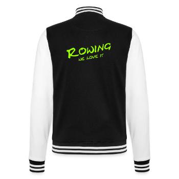 Rowing - We love it - Sport - Aviron Rower Rudern - College-Sweatjacke - Schwarz/Weiß - Hinten - Marisol (170cm)