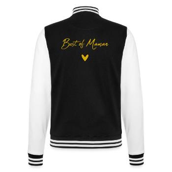 MOM. MOTHER'S DAY. HAPPY MOTHER'S DAY. HAPPY BIRTHDAY - College Sweat Jacket - black/white - Back - Marisol (170cm)