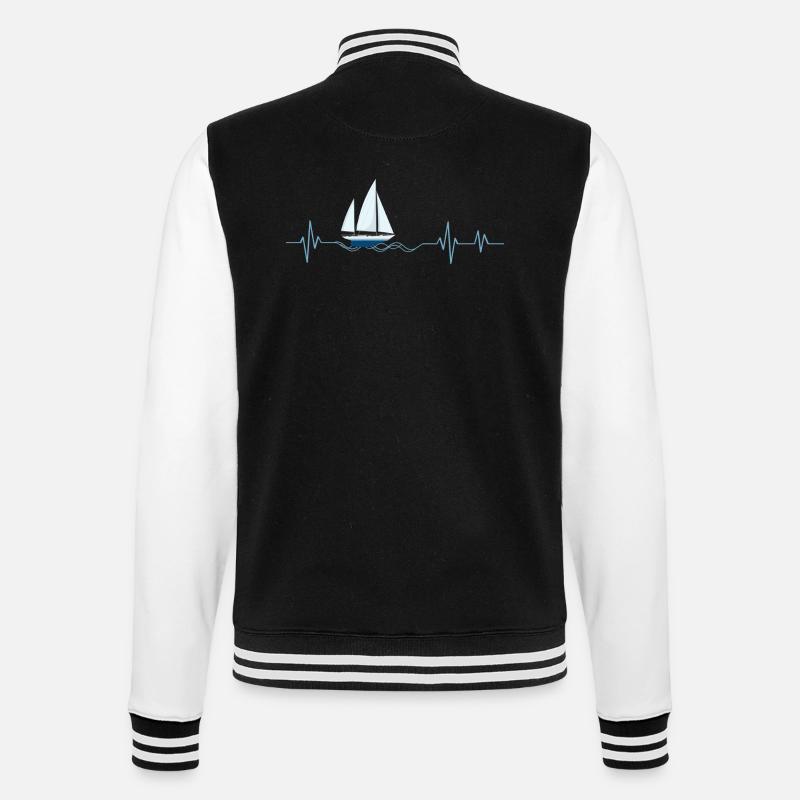 Heartbeat Veil - Gift Idea - College Sweat Jacket - black/white