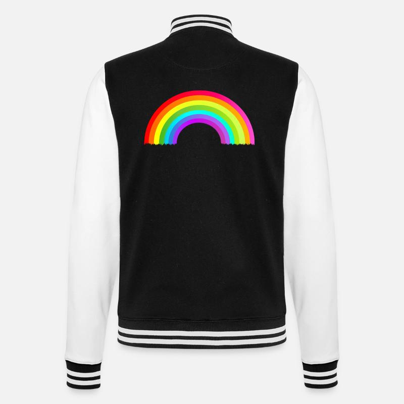 bunter Regenbogen - College-Sweatjacke - Schwarz/Weiß