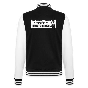 Riposte radicale contre homo-lesbo-trans-biphobie. - Veste Teddy - noir/blanc - Dos - Marisol (170cm)
