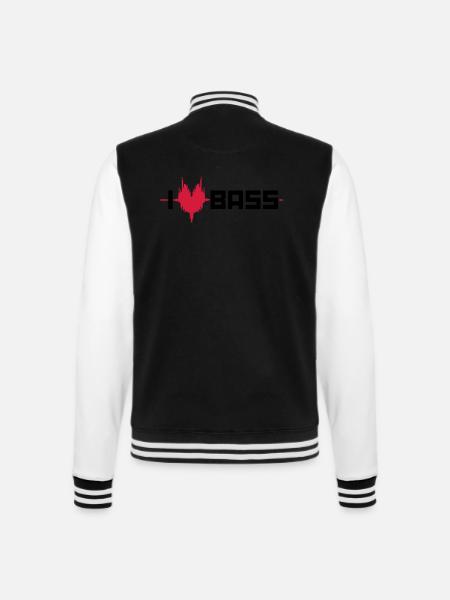 WAVE: I LOVE BASS - College-Sweatjacke - Schwarz/Weiß