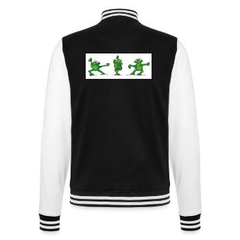 Sei kein Frosch - mach Tai Chi - College-Sweatjacke - Schwarz/Weiß - Hinten - Marisol (170cm)