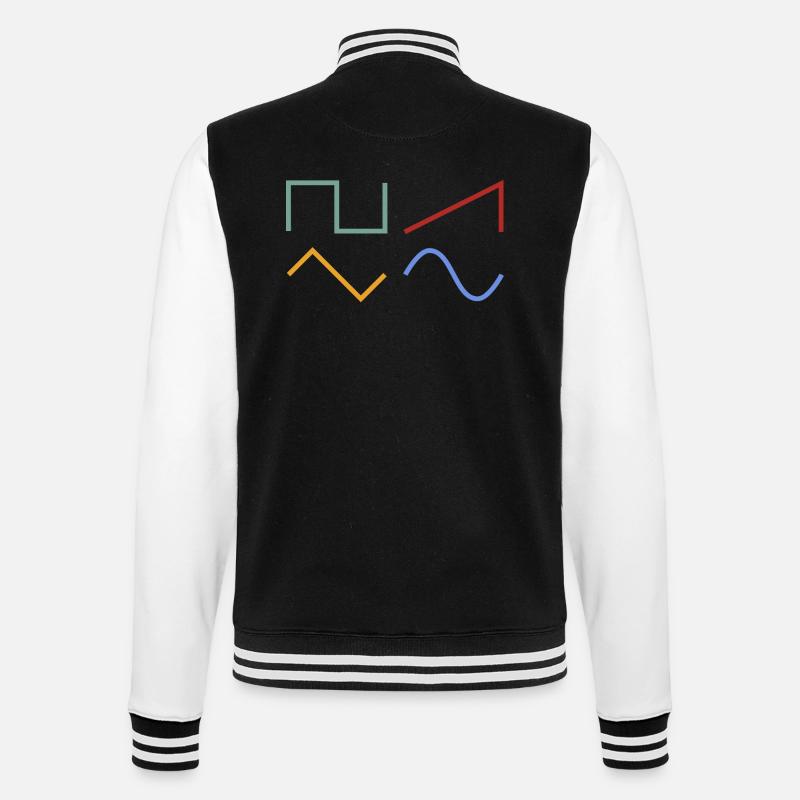 WAVEFORMS - College Sweat Jacket - black/white