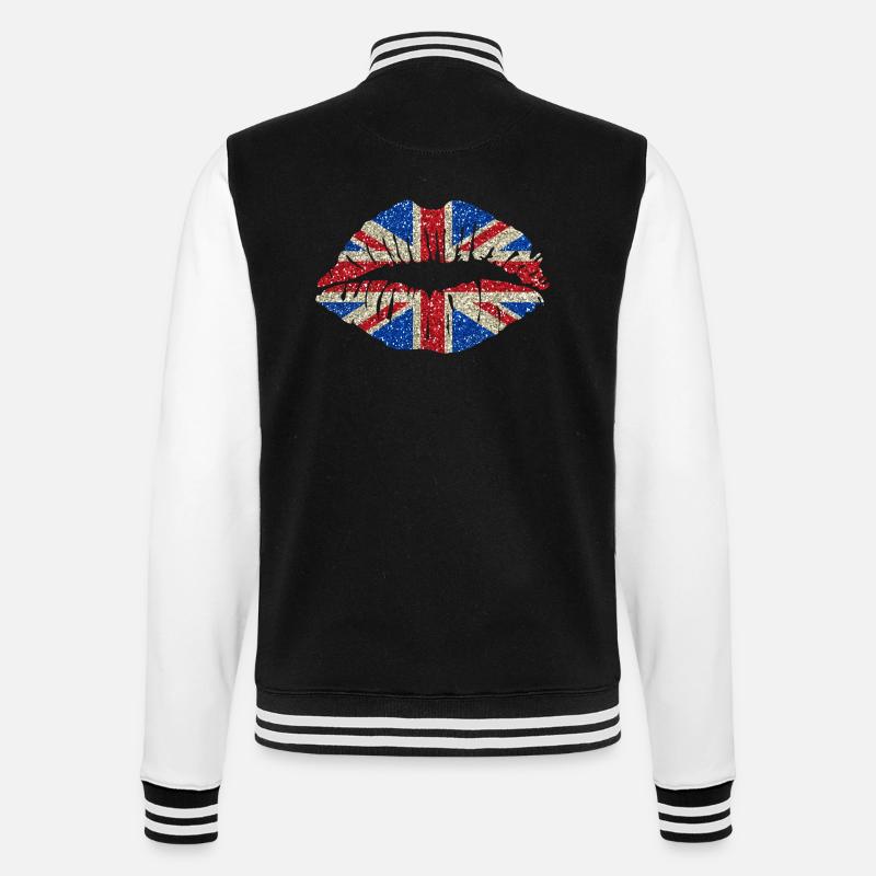 lèvres sexy: Angleterre Union Jack - Veste Teddy - noir/blanc