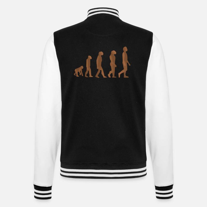 neanderthal cave man caveman steinzeit2 - College Sweat Jacket - black/white