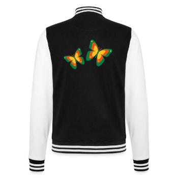 Butterflies moth insects spring summer - College Sweat Jacket - black/white - Back - Marisol (170cm)