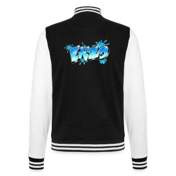 Enzo Style Graffiti - College Sweat Jacket - black/white - Back - Marisol (170cm)