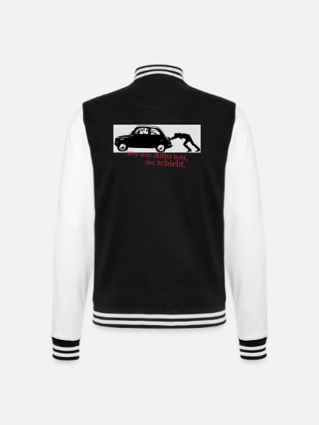 Wer sein auto liebt - College-Sweatjacke - Schwarz/Weiß