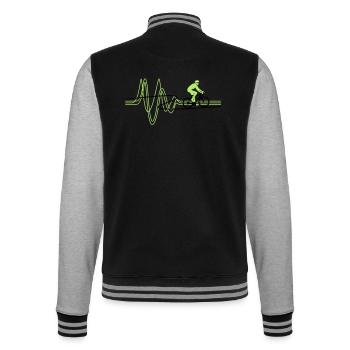 Road Bike Heartbeat - College Sweat Jacket - black/heather grey - Back - Marisol (170cm)