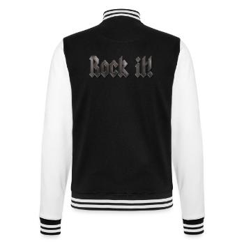 rock it! - College Sweat Jacket - black/white - Back - Marisol (170cm)